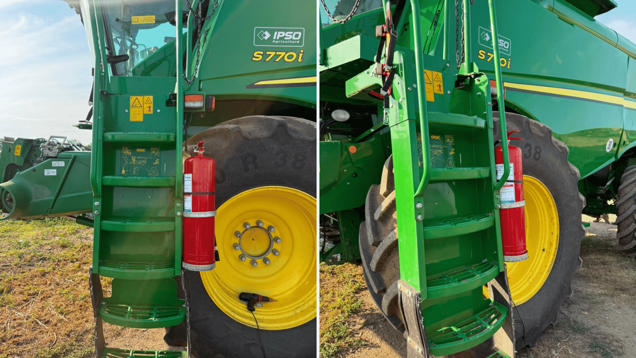 Stingătoare de incendiu în industria agricolă. Ce montezi pe combină ca să nu pierzi utilajul și recolta?