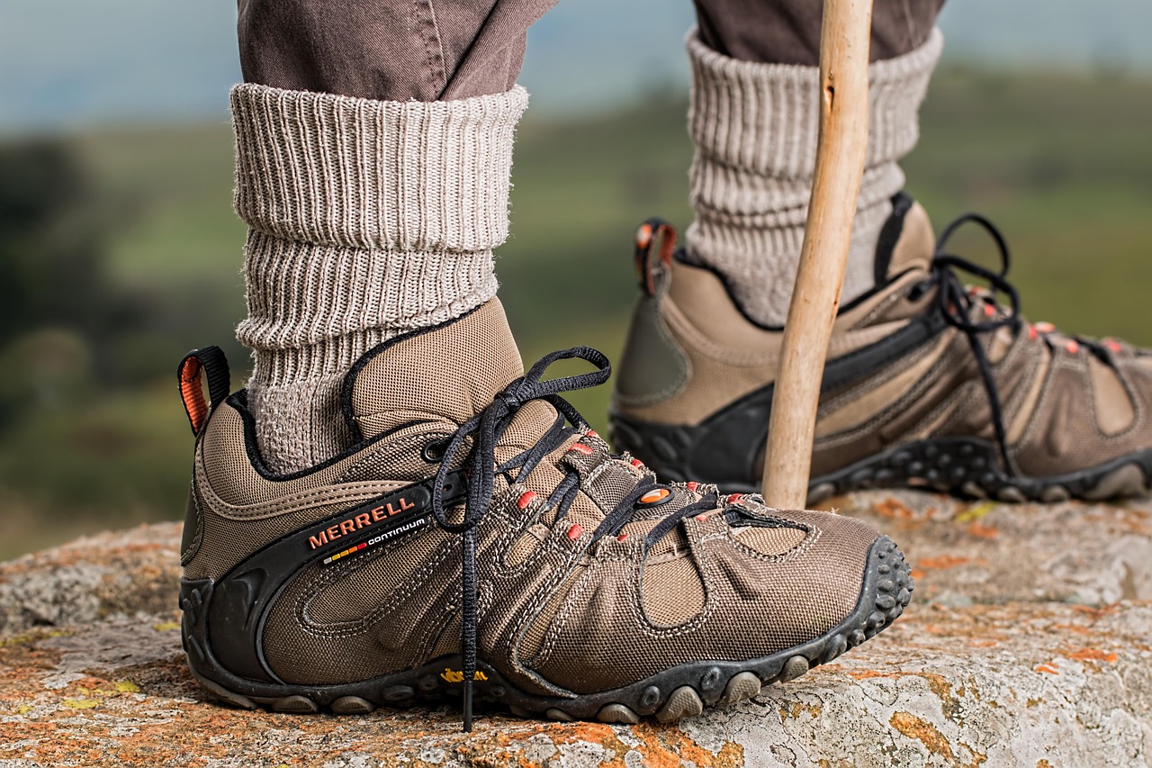 Rucsac sprijinit de un trunchi de copac la marginea unei poteci de pădure